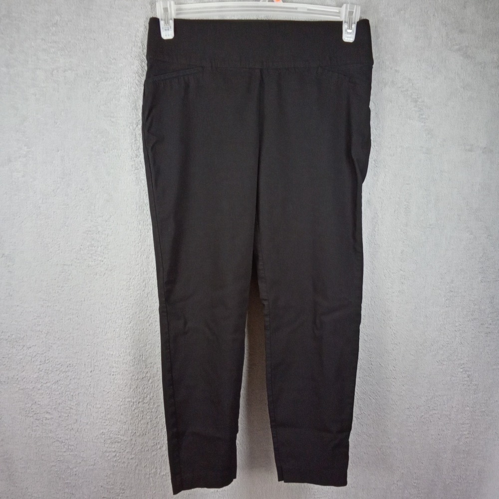 Maurices Womens Black Pull On Ankle‎ Pants Size M Regular Stretch Workwear Slim